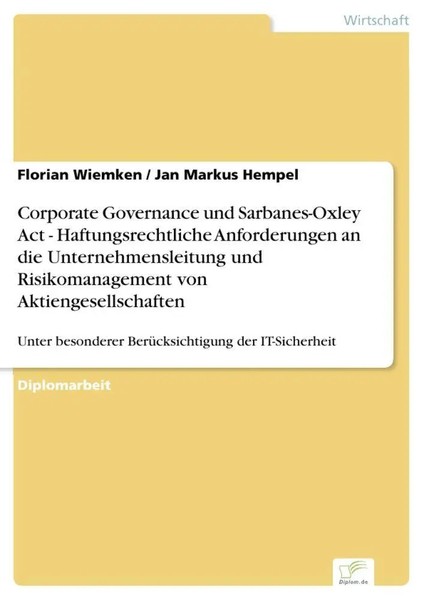 Corporate Governance Und Sarbanes-Oxley Act - Haftungsrechtliche...-image
