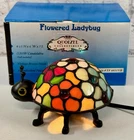 Vintage Ladybug Stained Glass Lamp 4.5” Tiffany Style Accent Quoizel Collection