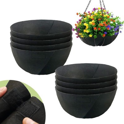8 Pack 14 Inch Fabric Planter Basket Liner- Felt Flower Pot Liners  Replacemen... | eBay