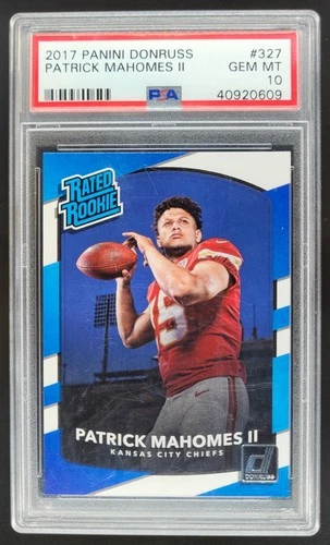 2017 Panini Donruss Patrick Mahomes II RC Rated Rookie PSA 10 Chiefs JM12