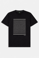 Image of Hugo Boss T-Shirt Men's XL Black Geometric Artwork 100% Cotton Short Sleeve NWT