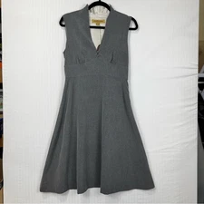 Anya Ponorovskaya Dora Gray Wool Sleeveless Midi Dress Women’s Size 6 A-Line