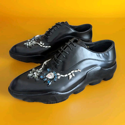 Prada Leather Crystal Embellished Beaded Oxfords Brogue Dress Shoes  Sneakers 39 | eBay
