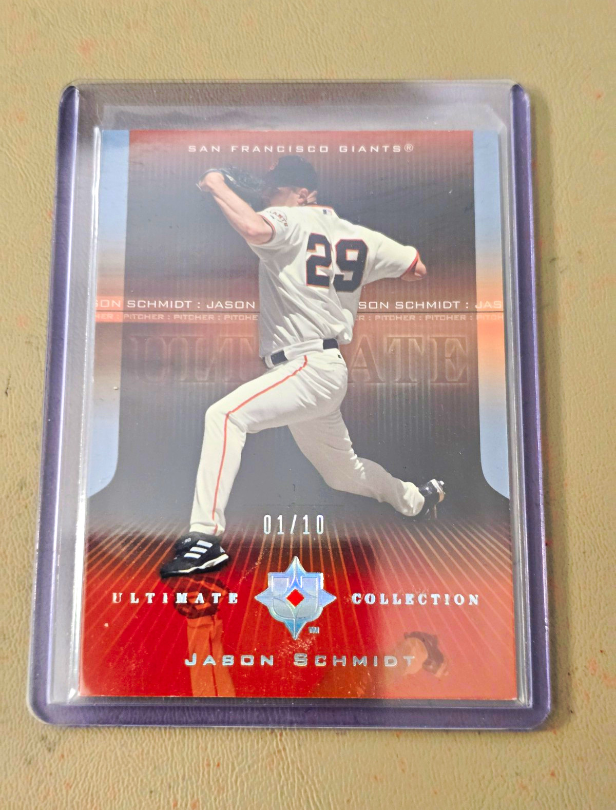 2004 JASON SCHMIDT ULTIMATE COLLECTION CARD. SAN FRANCISCO GIANTS. 01/10.