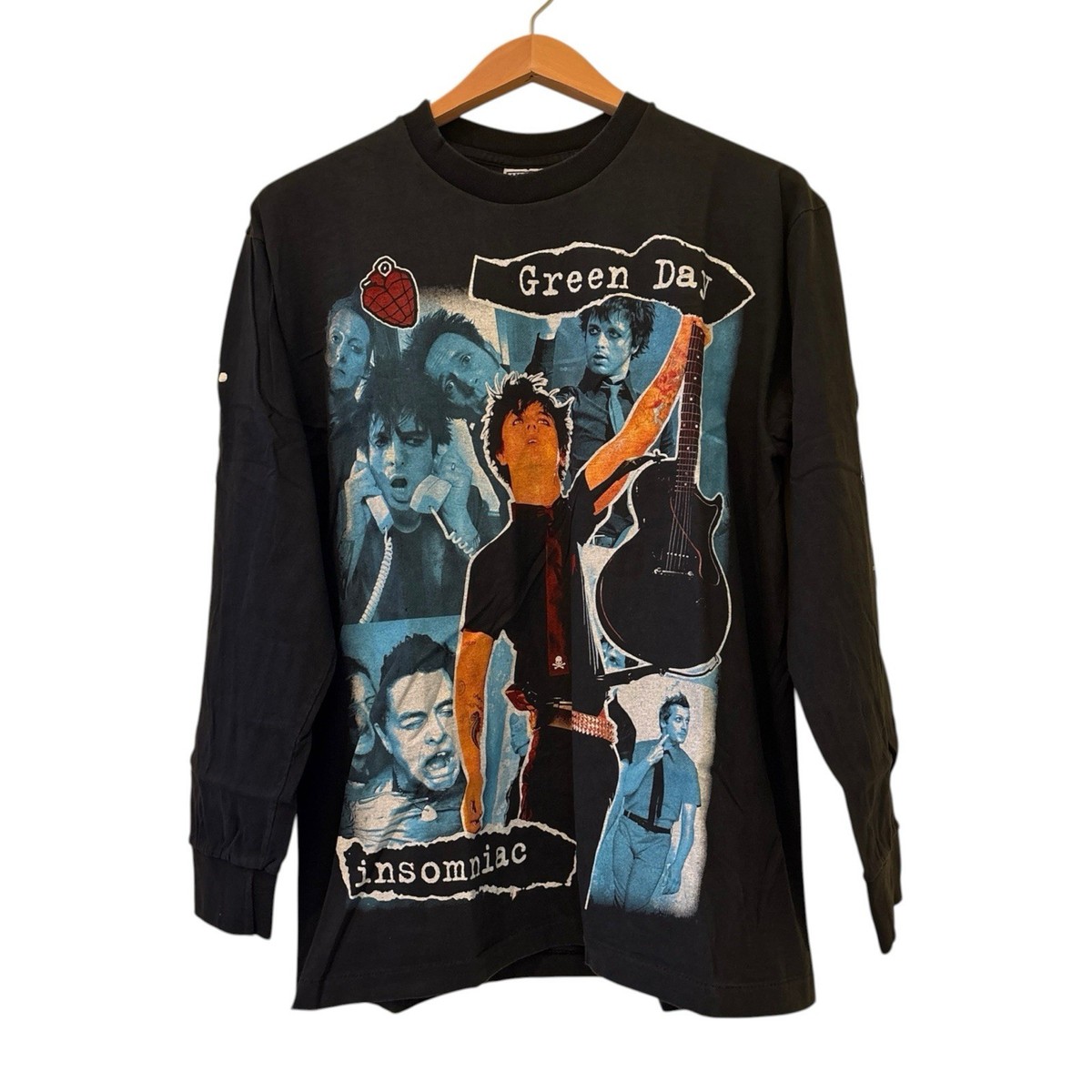 Green Day Insomniac Vintage Reprint Single Stitch Long Sleeve T