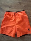 Boys Size 10 Years Bright Orange Swimming Trunks. Loose Fitting. Elastic Waist