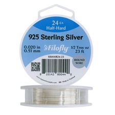 Filofly 925 Sterling Silver Wire 24 Gauge Half Hard Round 23FT