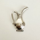 Vintage Mcm Mexico Silver Pitcher Brooch Beaded Ewer Jug Flower Holder Brooch