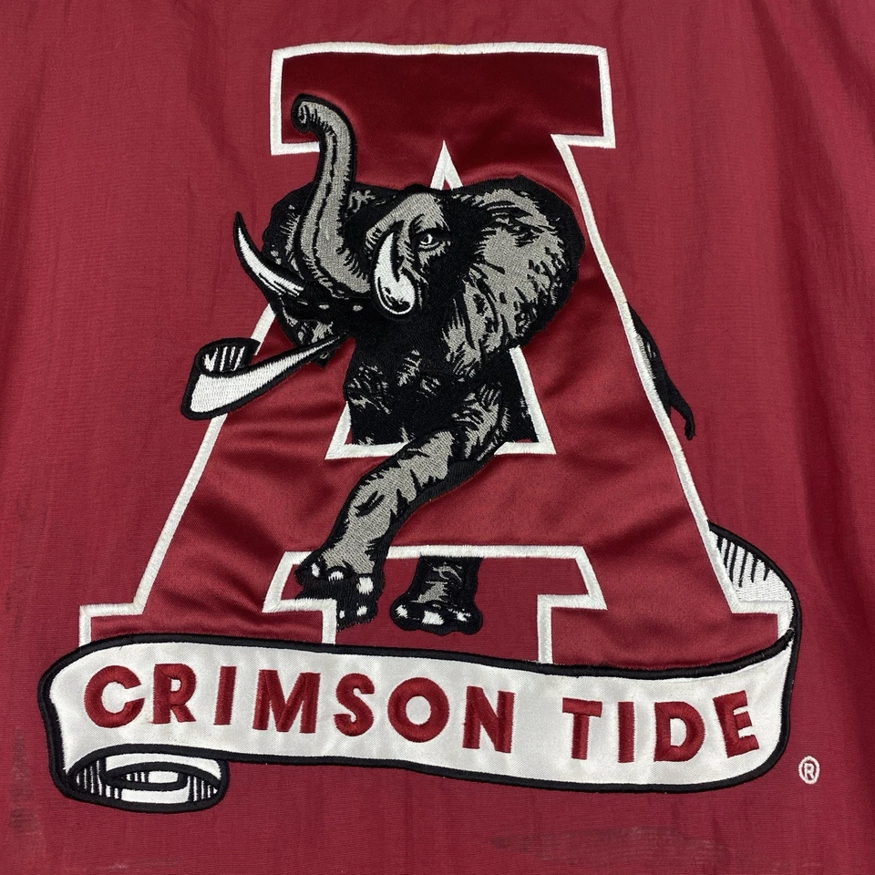 Chaqueta Pullover Vintage Años 90 Starter Alabama Marea Carmesí Logo Elefante Sin Capucha Foto 2 de 4
