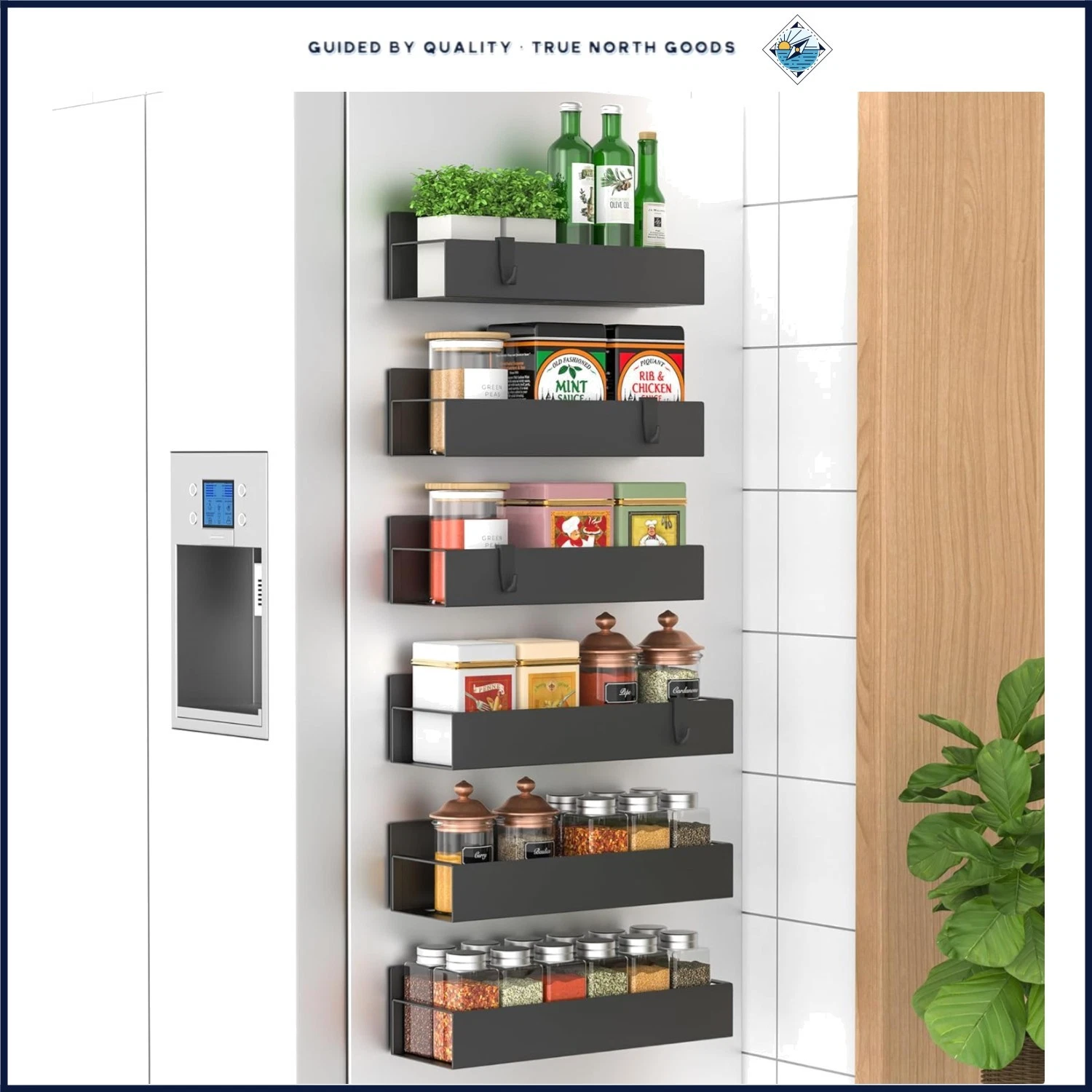 Rust Resistant Magnetic Spice Rack Set for Kitchen Organization and Storage
Opens in a new window or
