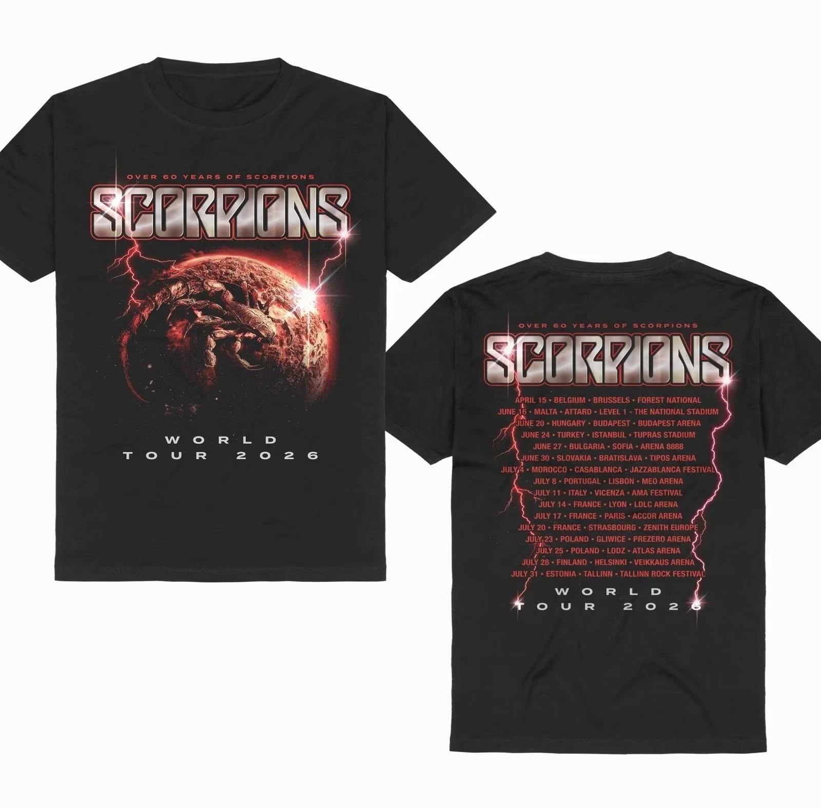Scorpions World Tour 2026 Concert Fan Gifts Unisex T-shirt