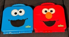 Sesame St Elmo ABC Cookie Monster Numbers On The Go Take Along Cases COMPLETE