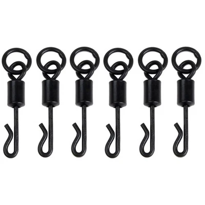 100 stücke Black Fishing Rolling Swivels Hanging Snap Swivel Angelhaken - Bild 1 von 4