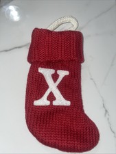 Knit Monogram LETTER X MINI 8" Christmas Stocking RED Wondershop Home Decor