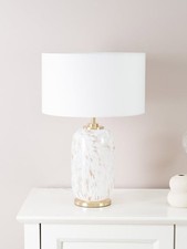 India White Confetti Glass Table lamp-Base Only (206)