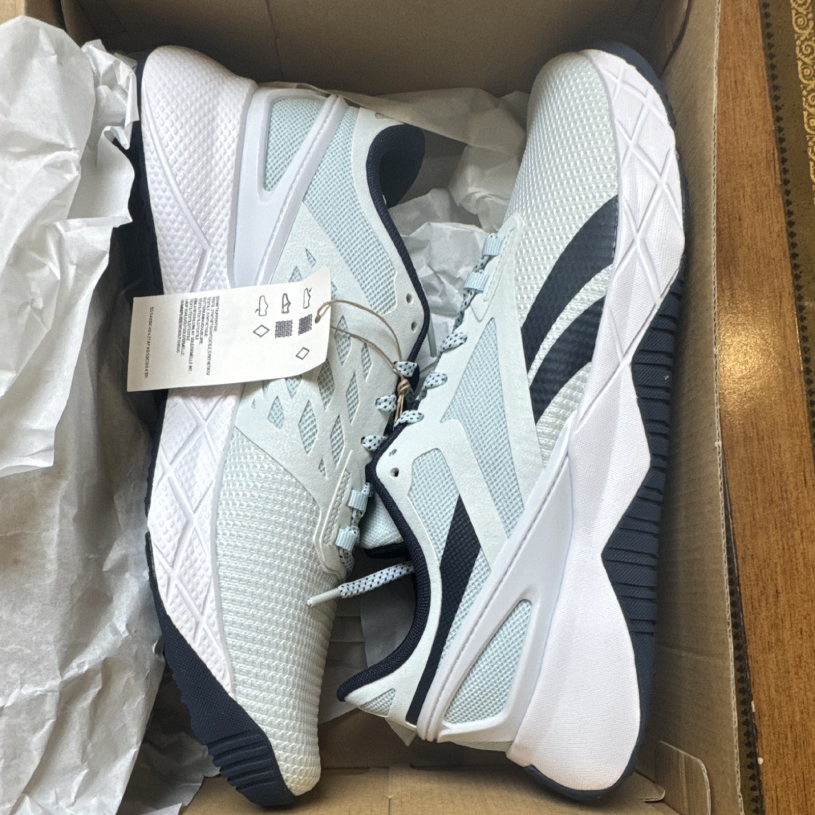 Reebok Nanoflex TR Chalk Blue Navy White G58949 Lace Up Low Top Mesh Sneakers thumbnail 4