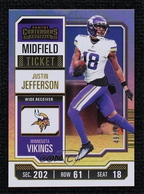 2023 Panini Contenders Midfield Ticket 49/50 Justin Jefferson #67 0c3