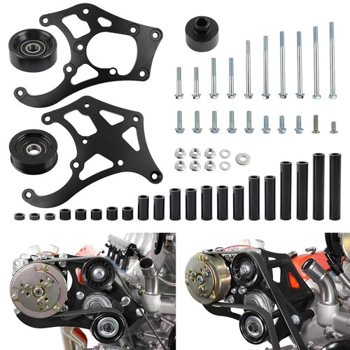 LS AC Compressor Bracket Kit for Sanden 508 709 Chevy GM LS LSX Black Aluminum