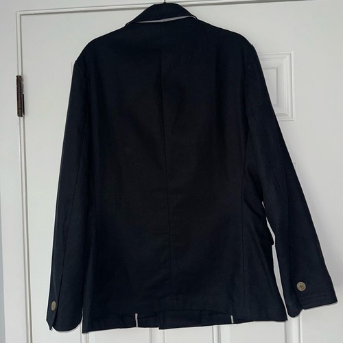 REISS SIZE M MEN’s double breasted suit blazer navy cotton linen - Picture 5 of 5