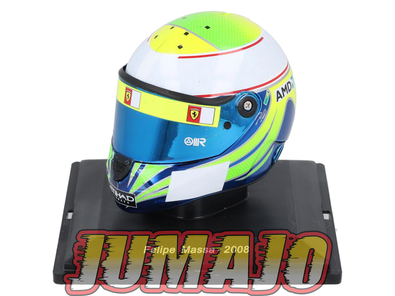 Mini casque F1 Ferrari Felipe Massa 2008 réplique Centauria CFO12 en vitrine plexiglas