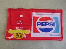 1980's Vintage Pepsi Brand Red Vinyl Zip Pouch Pencil Case Alco
