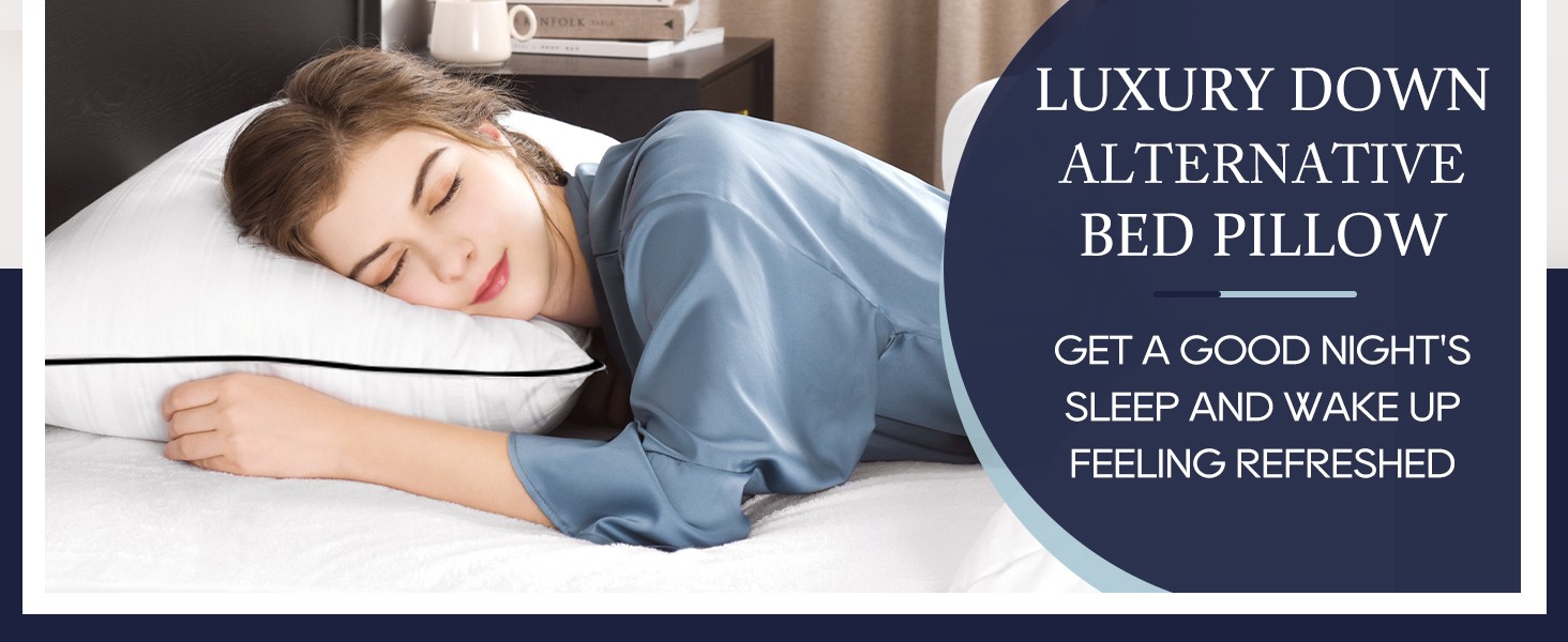 Set of 2 KING SIZE Pillows for Sleeping - Good Support Soft Feel Hotel Quality  