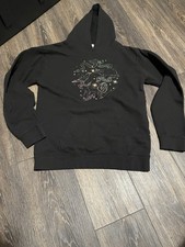 Harry Potter Hogwarts Houses Graphic Fleece Black Hoodie Sweatshirt Youth L W2