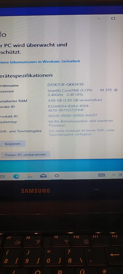 Portátil Notebook Samsung NP-r540 - Core i3 - Disco duro de 1 TB - Windows 10 - Imagen 3 de 4