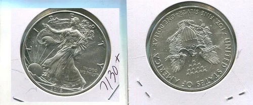 2018 W AMERICAN SILVER EAGLE 1 OUNCE .999 FINE BURNISHED BU COIN NO BOX 7130T