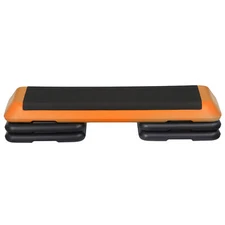 43" Adjustable Exercise Aerobic Fitness Stepper W/Risers 4 - 6 - 8", Orange