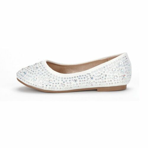 Kids Girls Flat Shoes Dress Shoes Princess Slip On Wedding Shoes - Picture 30 of 75