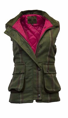 Walker & Hawkes Damen Derby Tweed Bodywarmer Weste Weste Jacke ROSA GESTREIFT