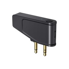 Black 2in1 Bluetooth 5.3 Transmitter Receiver with 3.5mm Audio Jack for Airplane