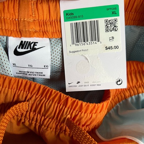 NEW Nike Sportswear Woven Shorts orange blue Kids boys girls size XL - Picture 3 of 3