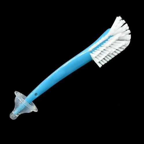 Long Handle Bottle Brush Nylon Bristles 2-in-1 Curve Head Washing Up Baby Bottle - Picture 7 of 14