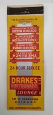 Matchbook cover IL Chicago - Drake's Restaurant and Lounge