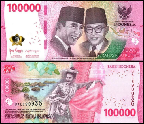 5 MILLION INDONESIA RUPIAH - 50 x 100,000 IDR - AUTHENTIC, Active 2022 Currency - Picture 2 of 2