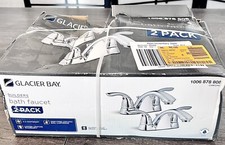 Home Glacier Bay Builders 4 in. Centerset 2-Handle Low-Arc Bath Faucet Chrome 2 Pack!