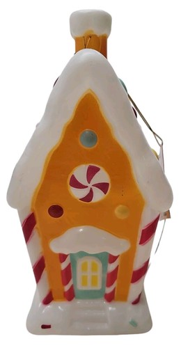 Holiday Time 11” Plastic LED Gingerbread House Blow Mold Indoor Christmas Decor - Picture 5 of 8