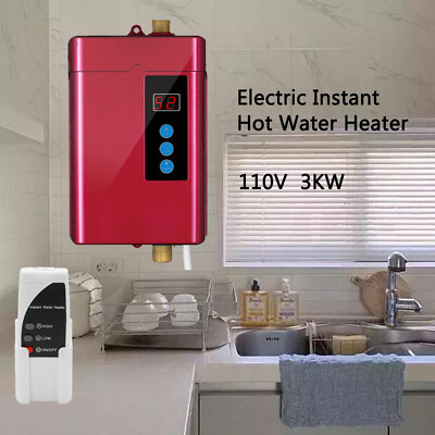 #ad For Whole House Instant Water Heater Hot Water Tankless Heater 3KW with Remote $57.29
