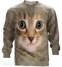 The Mountain Kitten Face Long Sleeve Cat T-Shirt NEW!