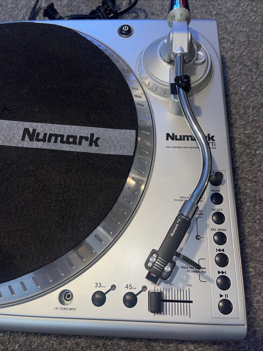 Numark TTi USB Turntable w/dock for iPod Silver Tested