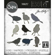 New Tim Holtz "SILHOUETTE BIRDS" Sizzix Thinlits Cutting Dies 2022