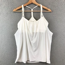LULULEMON 2 IN ONE FLOW TANK WHITE SIZE 8
