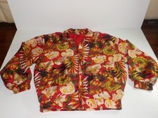 FUDA International Jacket Womens Floral Print 100 Silk Bomber Size M Vtg 0505 