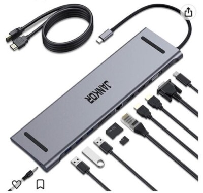 USB C Docking Station, JANKOR 11 in 1 Triple Display For MacBook, Dell, HP New
