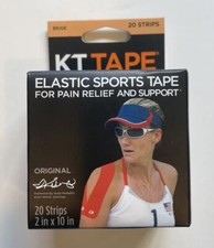 KT Tape Kinesiology Therapeutic Sports Tape, 20 Strips, 10" Precut, Beige