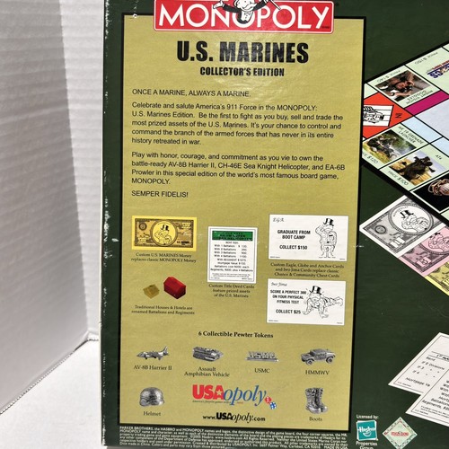 Monopoly US Marines Collectors Edition Made In USA Hasbro Rare Complete 2005 VTG - Picture 16 of 16