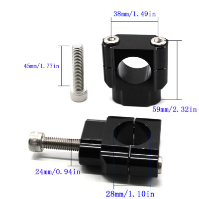 Universal 1 1/8'' 28mm FXCNC Hand Bar Handlebar Fat Bar Mount Clamp Riser Adaptor