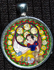 Snow White 7 Dwarves Disney WDW Princess Silver Jewelry Pendant Necklace